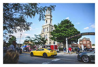 Downtown picture of Bellefontaine's car show