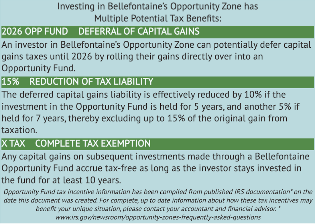 Tax Benefits of Investing in Bellefontaine's Opportunity Zone